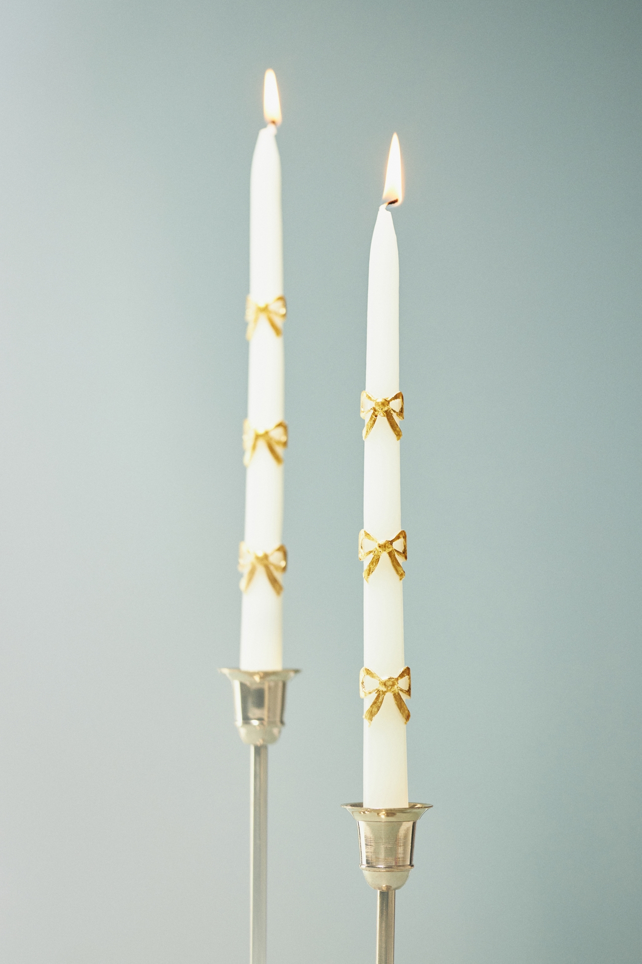 Meri Meri Gold Bow Taper Candles, Set of 2