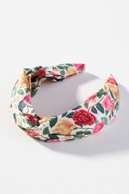Rifle Paper Co Roses Silky Twisted Headband In Multi