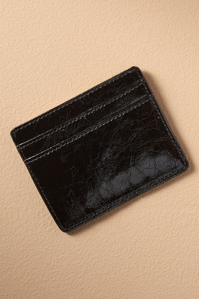 Frances Valentine Crinkled Leather Card Holder #1