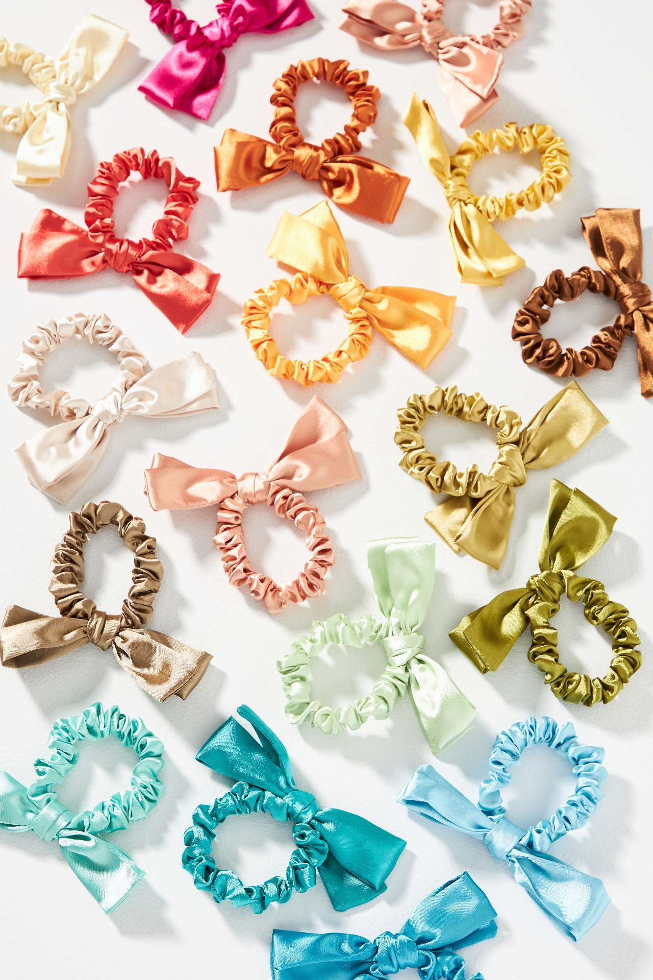 Satin Bow Hair Ties, Set of 6