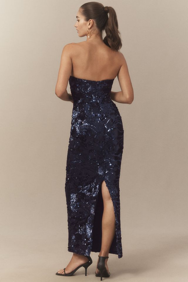 Helsi Leslie Strapless Sequin Mesh Midi Dress #1