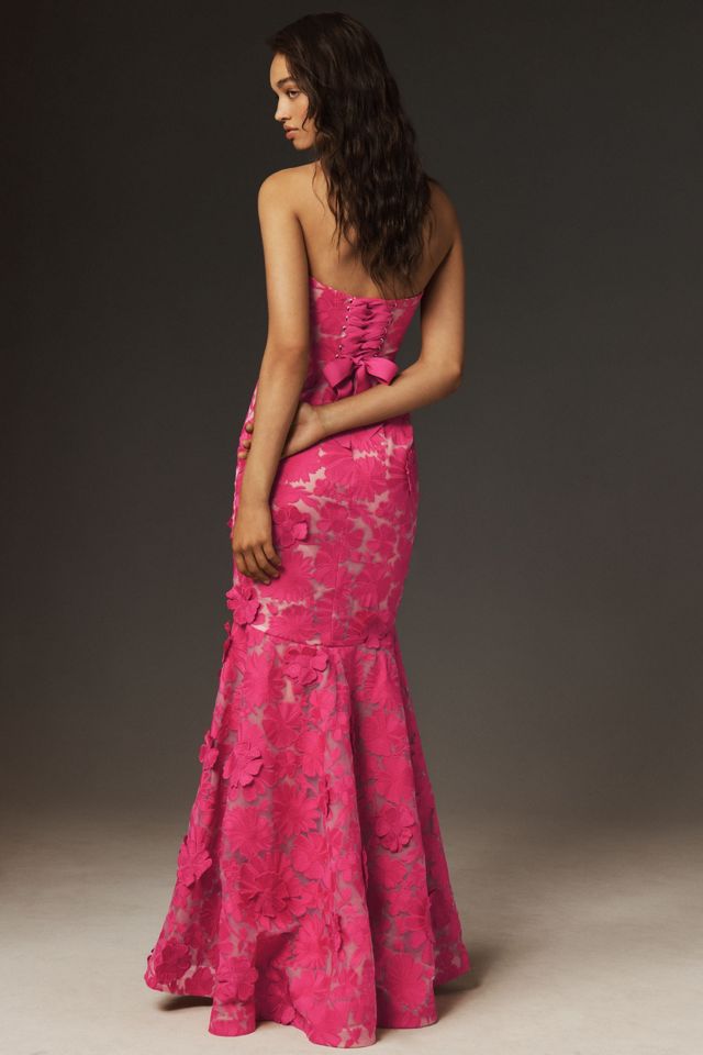 Helsi Jessica Strapless 3D Floral Strapless Mermaid Maxi Dress #1