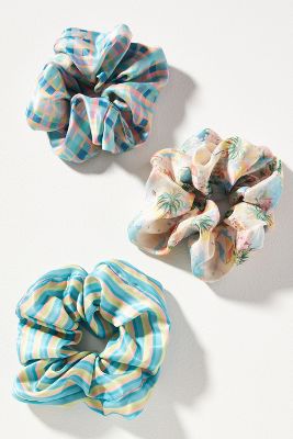 Shop Kachel Beachy Scrunchies, Set Of 3 In Multicolor