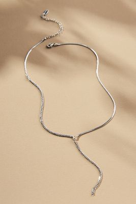 Shop By Anthropologie Asymmetrical Lariat Necklace In Silver