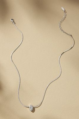 Shop By Anthropologie Single Marquise Pendant Necklace In Silver