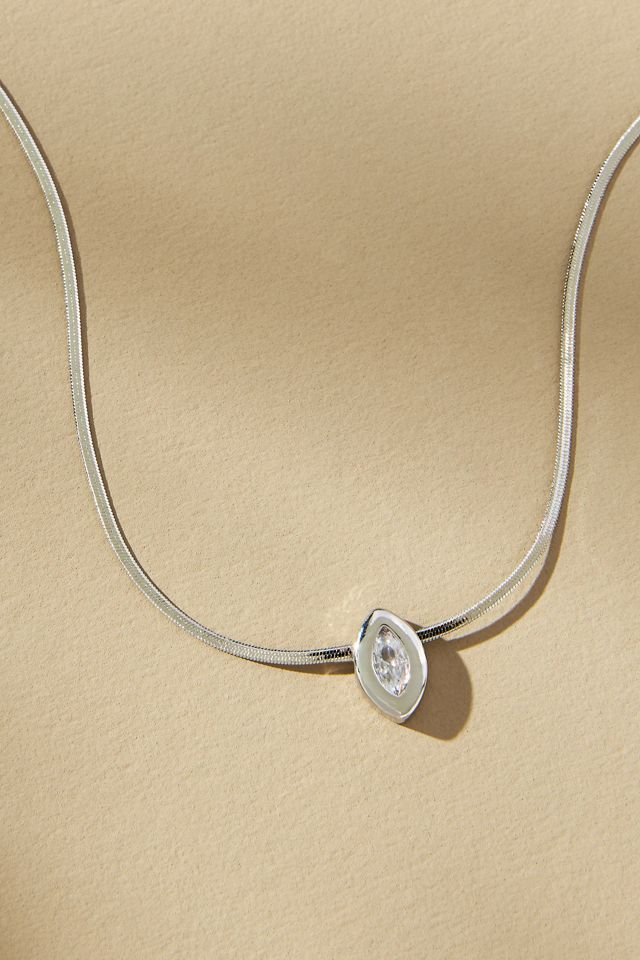 Single Marquise Pendant Necklace #1