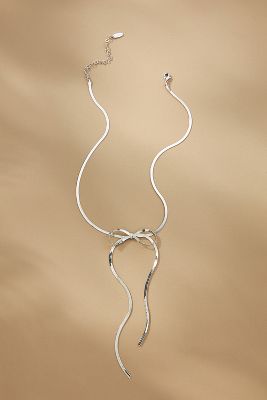 Shop By Anthropologie Bow Chain Necklace In Silver