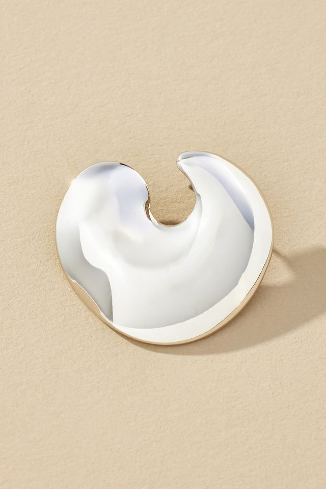 Shiny Abstract Hoop Earrings #1