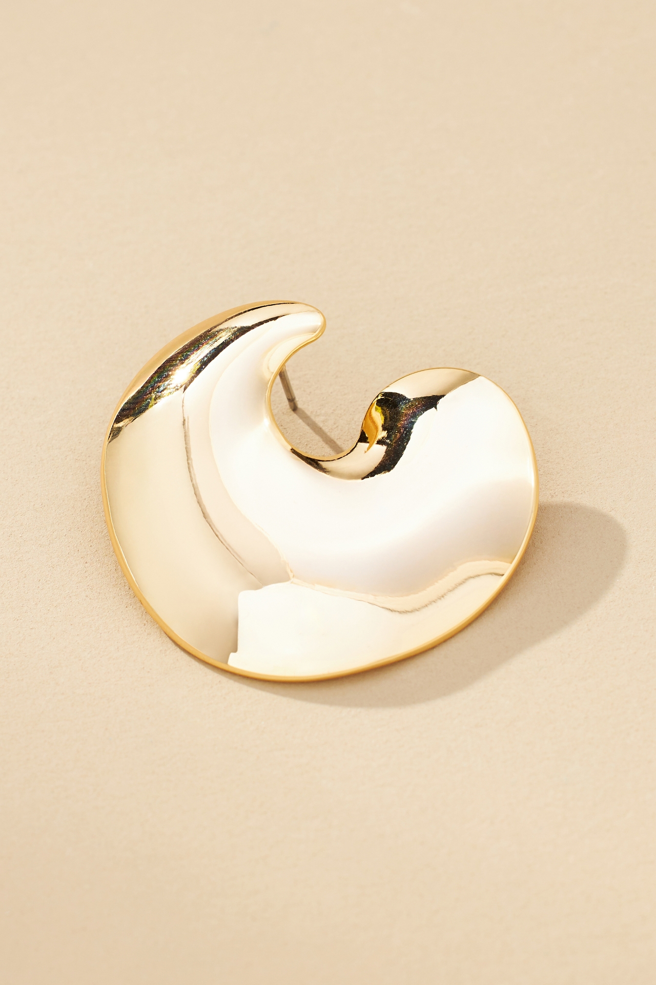 Shiny Abstract Hoop Earrings