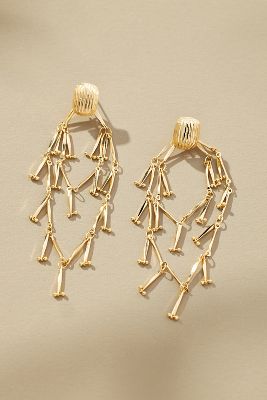 Shop By Anthropologie Drippy Link Drop Earrings In Gold