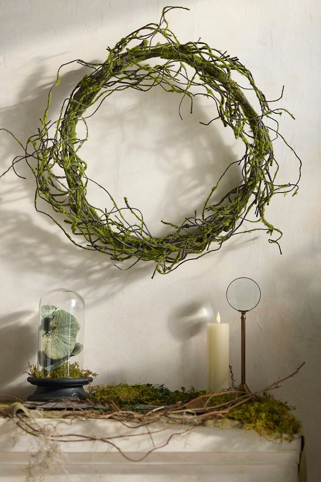 Faux Mossy Twig Wreath | AnthroLiving