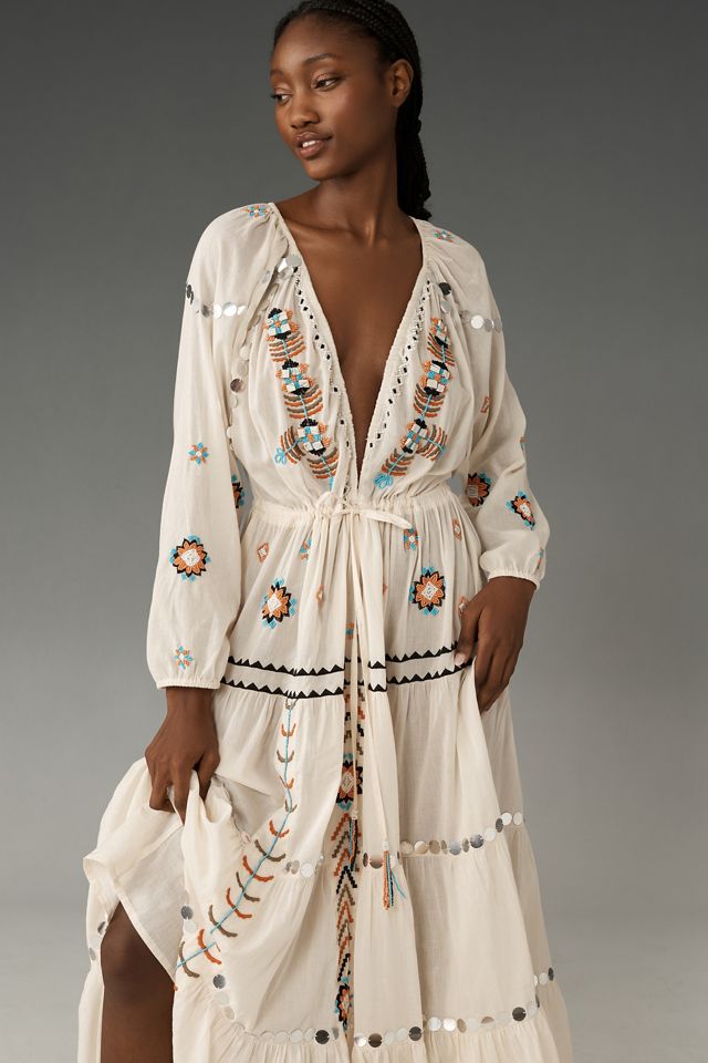 By Anthropologie Boho Embellished Kaftan #3