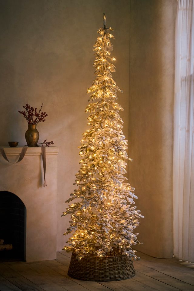 Faux Flocked Pre-Lit Alpine Fir #5