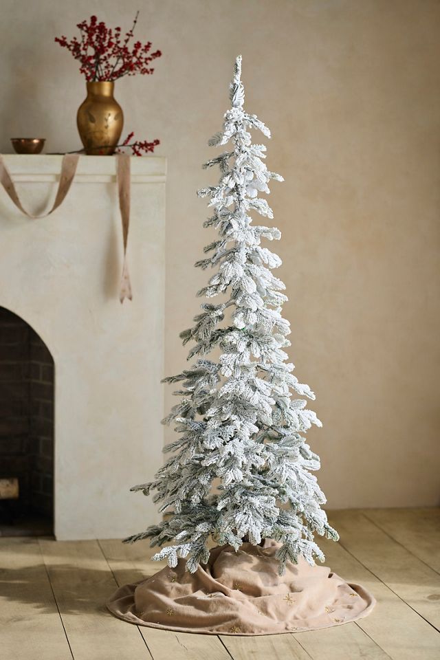Faux Flocked Pre-Lit Alpine Fir #5