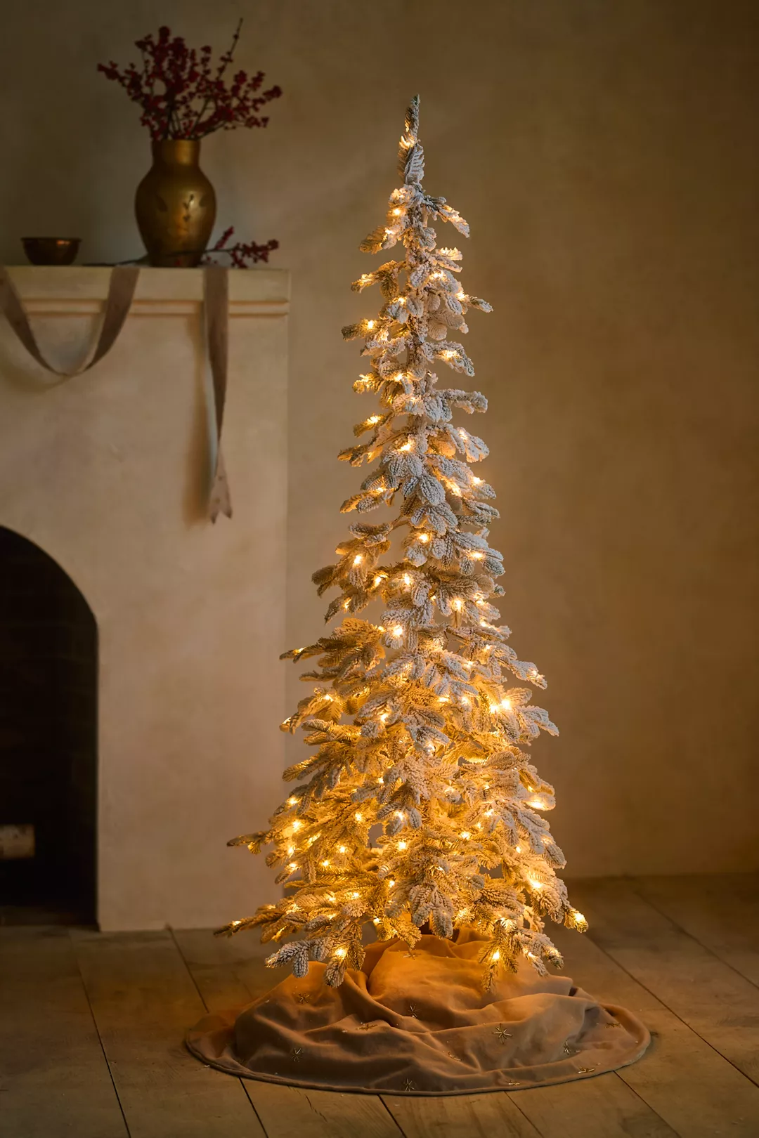 Faux Flocked Pre-Lit Alpine Fir