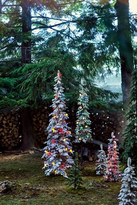 Artificial Flocked Pre-Lit Alpine Fir