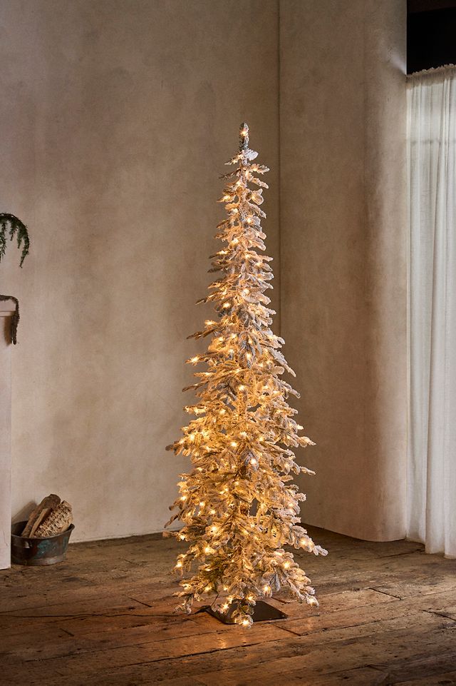 Faux Flocked Pre-Lit Alpine Fir #6