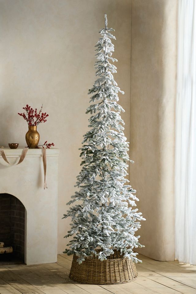 Faux Flocked Pre-Lit Alpine Fir #7