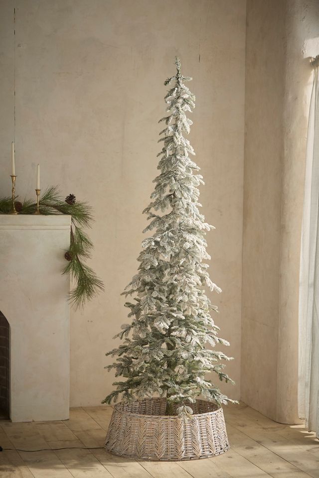 Faux Flocked Pre-Lit Alpine Fir #7