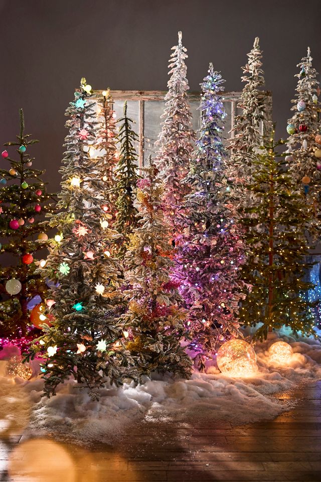 Faux Twinkling Pre-Lit Woodland Fir #8