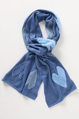 KERRI ROSENTHAL CASHMERE HEART SCARF 