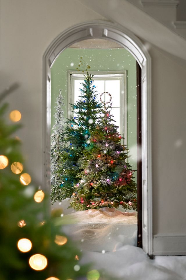 Faux Twinkling Pre-Lit Norway Spruce #9