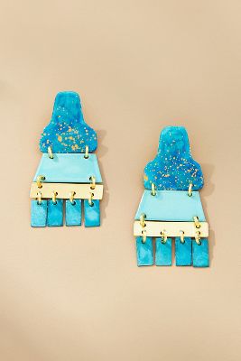 Shop Sibilia Flecos Turquoise Drop Earrings In Blue