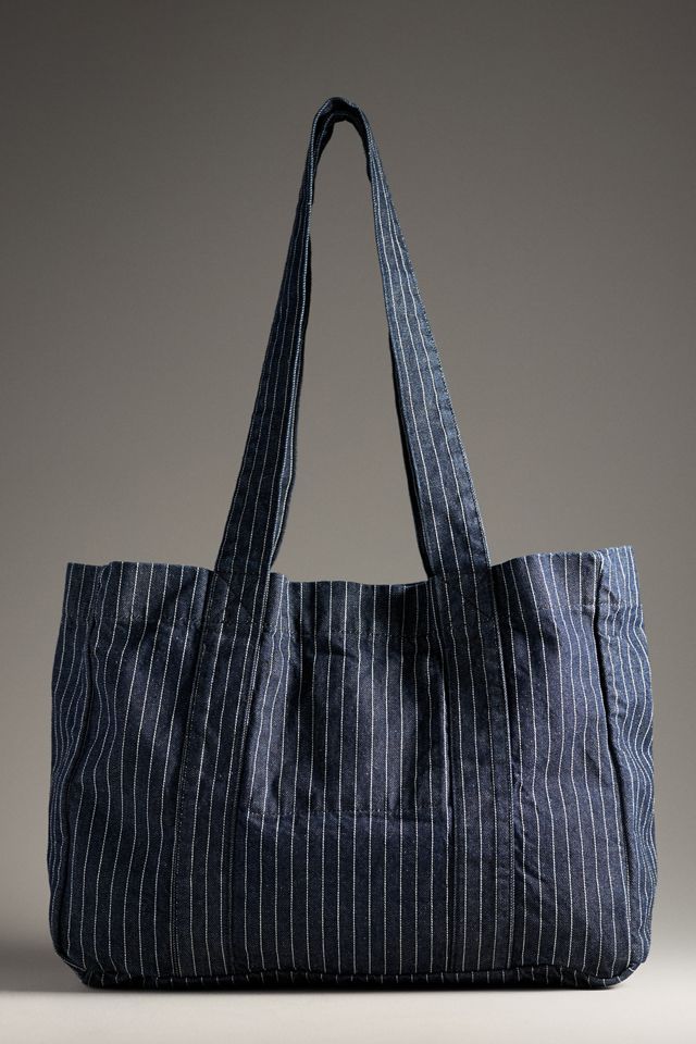 Damson Madder Pinstripe Denim Tote | Anthropologie