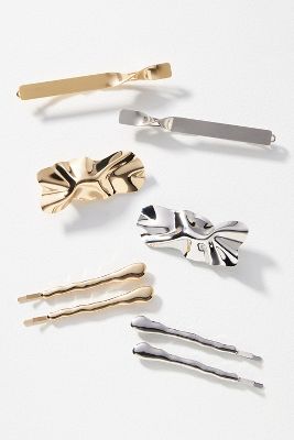 Shop By Anthropologie Cool Girl Metal Hair Clips, Set Of 8 In Gold