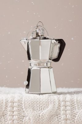 ANTHROPOLOGIE MOKA COFFEE POT GLASS ORNAMENT 