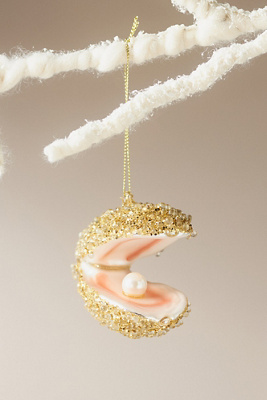 Oyster Shell Glass Ornament | AnthroHome