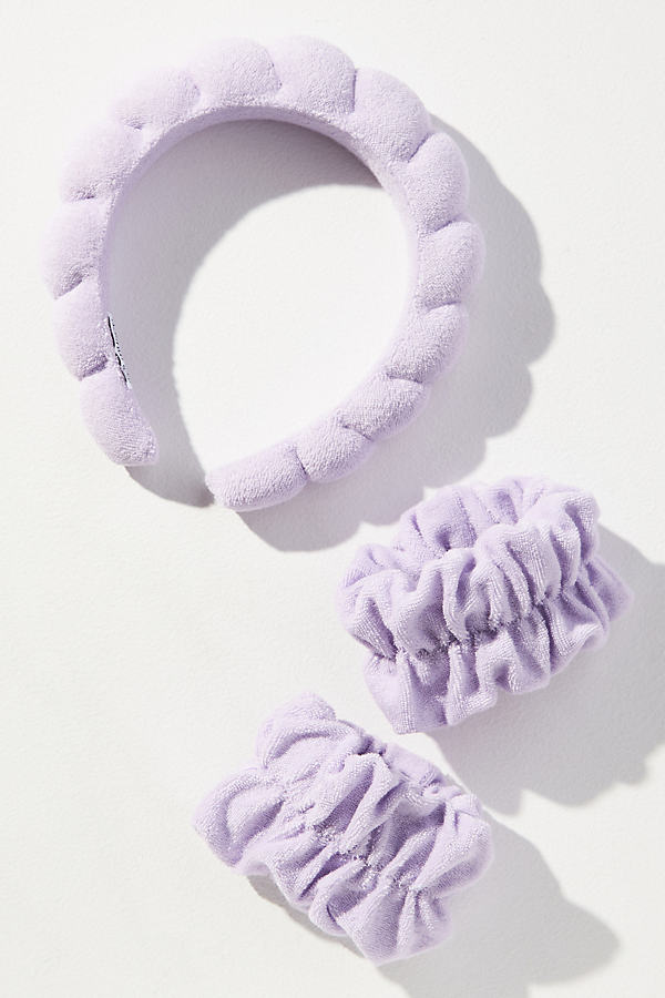 Shop Musée Headband & Wristband Set In Purple