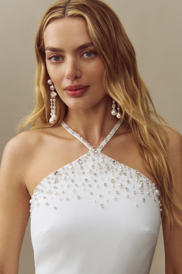 Sachin & Babi Halter Gem & Pearl Mini Dress #3