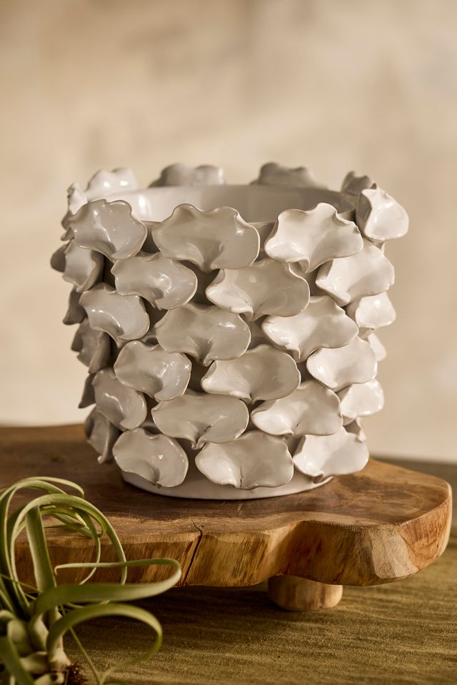 Petal Applique Ceramic Pot #2