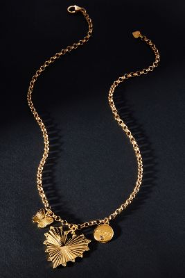 Shop Hart Mama Coin Topaz Necklace In Gold
