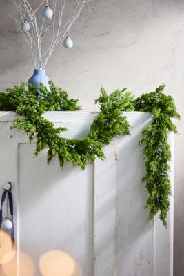 Faux Juniper Berry Garland, 9'