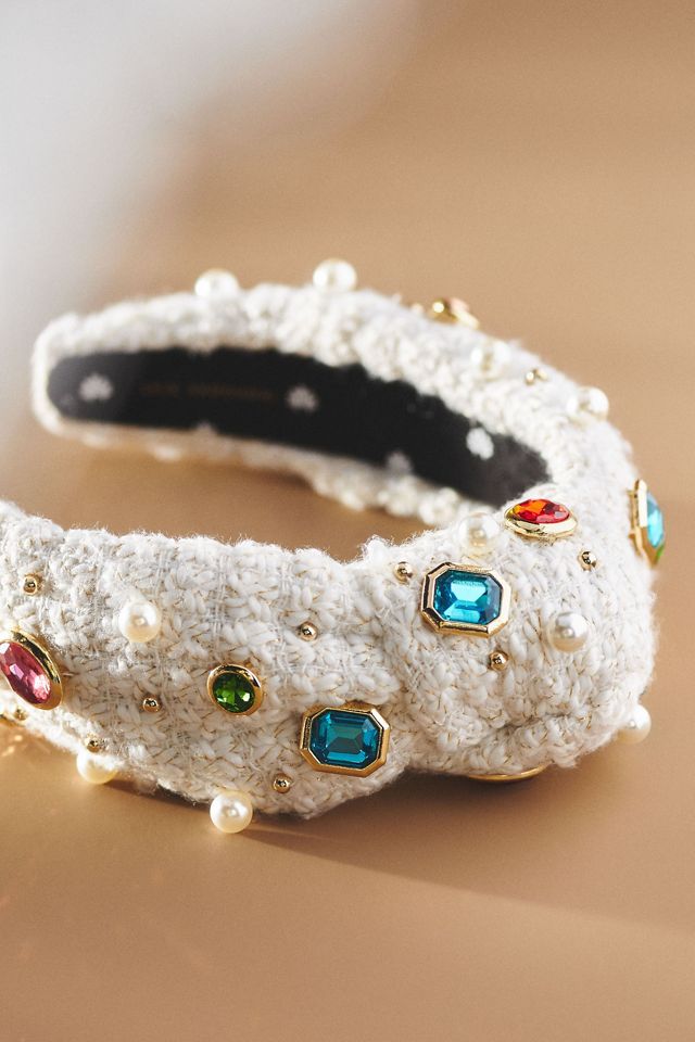 Lele Sadoughi Gem Bouclé Knot Headband #1