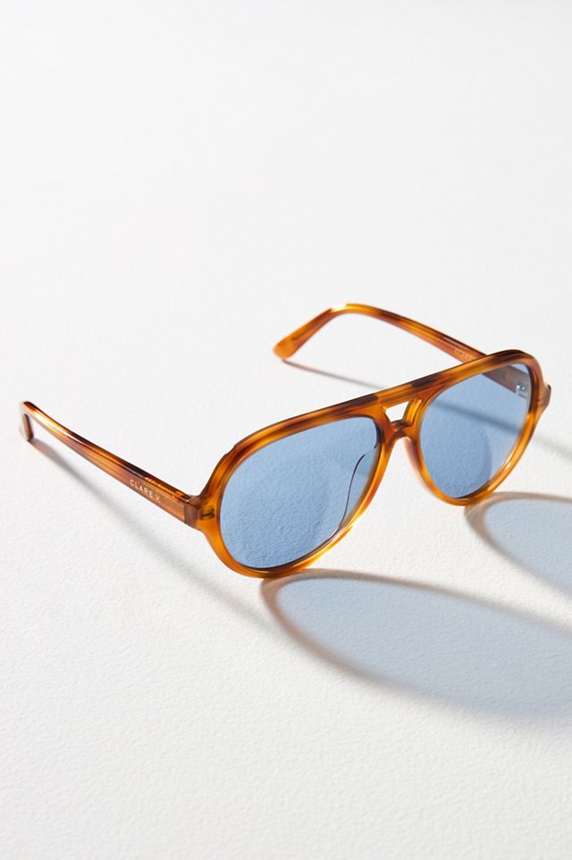 Clare V. Lizzie Aviator Sunglasses | Anthropologie display picture 1