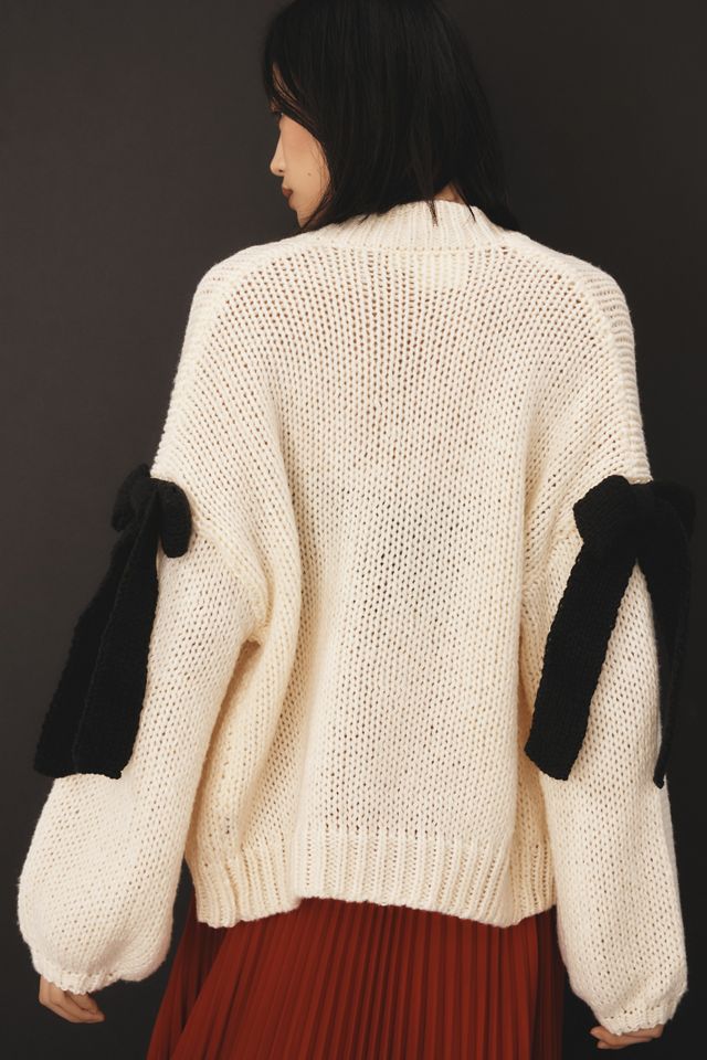 Maeve Chunky Bow Cardigan Sweater #3