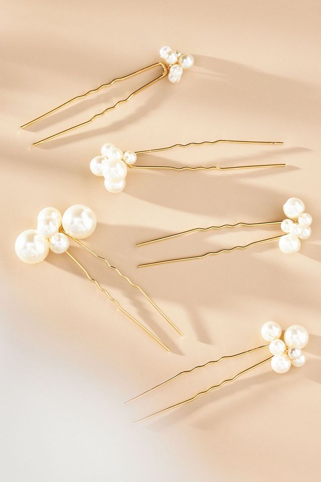 Cluster Pearl Hair Pins, Set of 5 #1