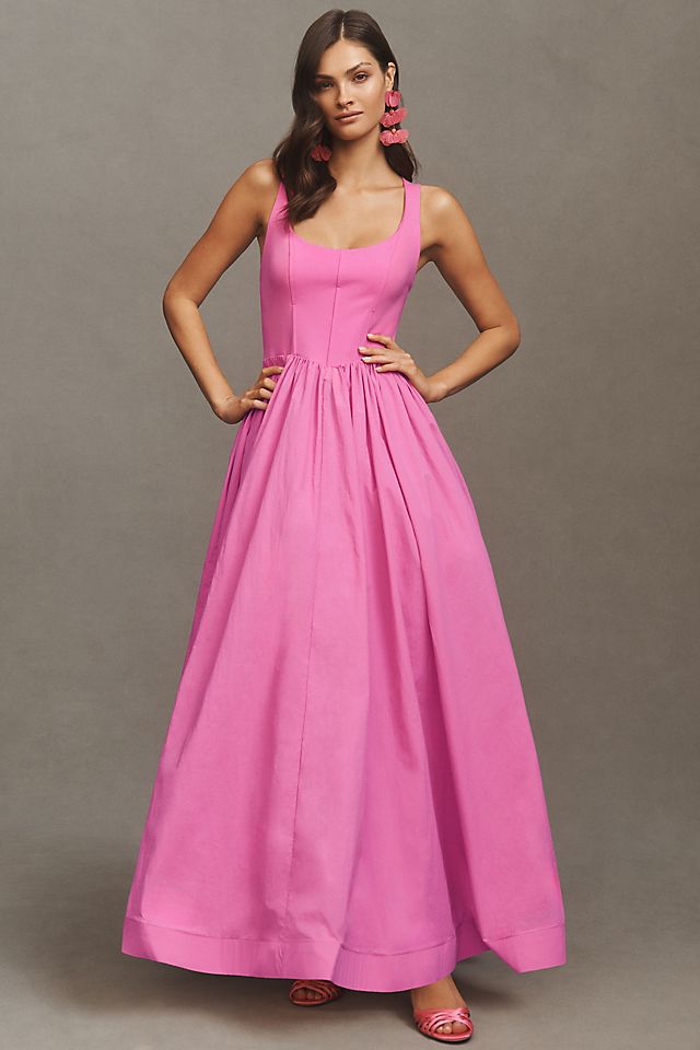 corset and flare dress Long Fit & Flare Corset Prom Dress with Glittering Floral Embellishments