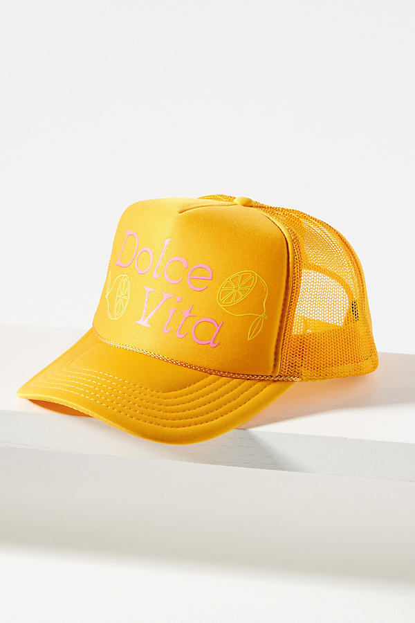 Ascot + Hart Dolce Vita Trucker Hat In Orange