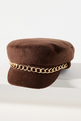 Eugenia Kim Marina Cashmere Newsboy Cap In Brown