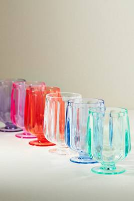 Lucia Acrylic Goblet Wine Glasses, Set of 6