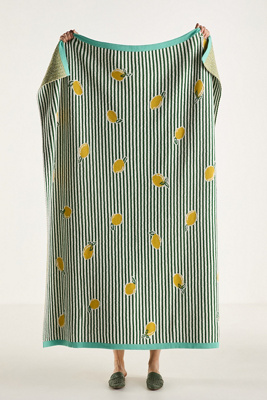 Sonnie Cotton Knit Lemon Throw Blanket