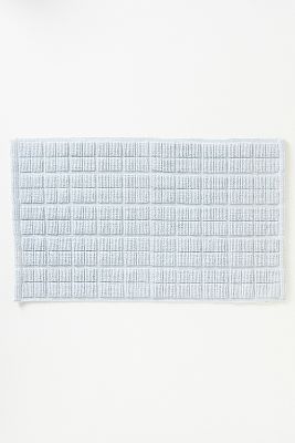 Anthropologie Marie Grid Bath Mat In Gray