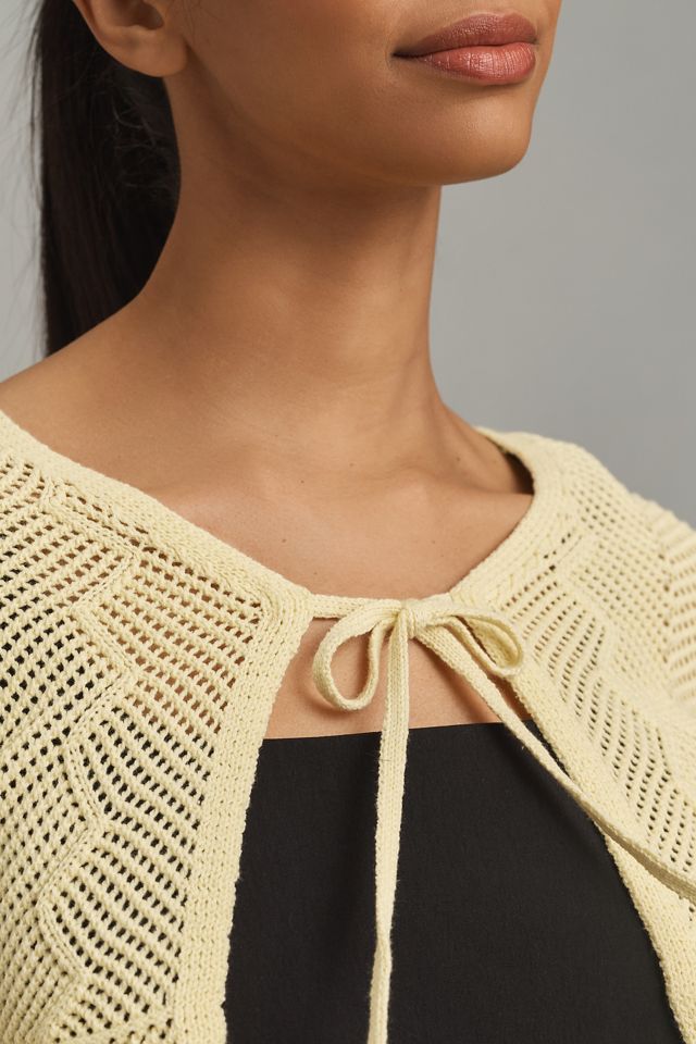 Cardigan Court Blanc Plat Ondulé #2