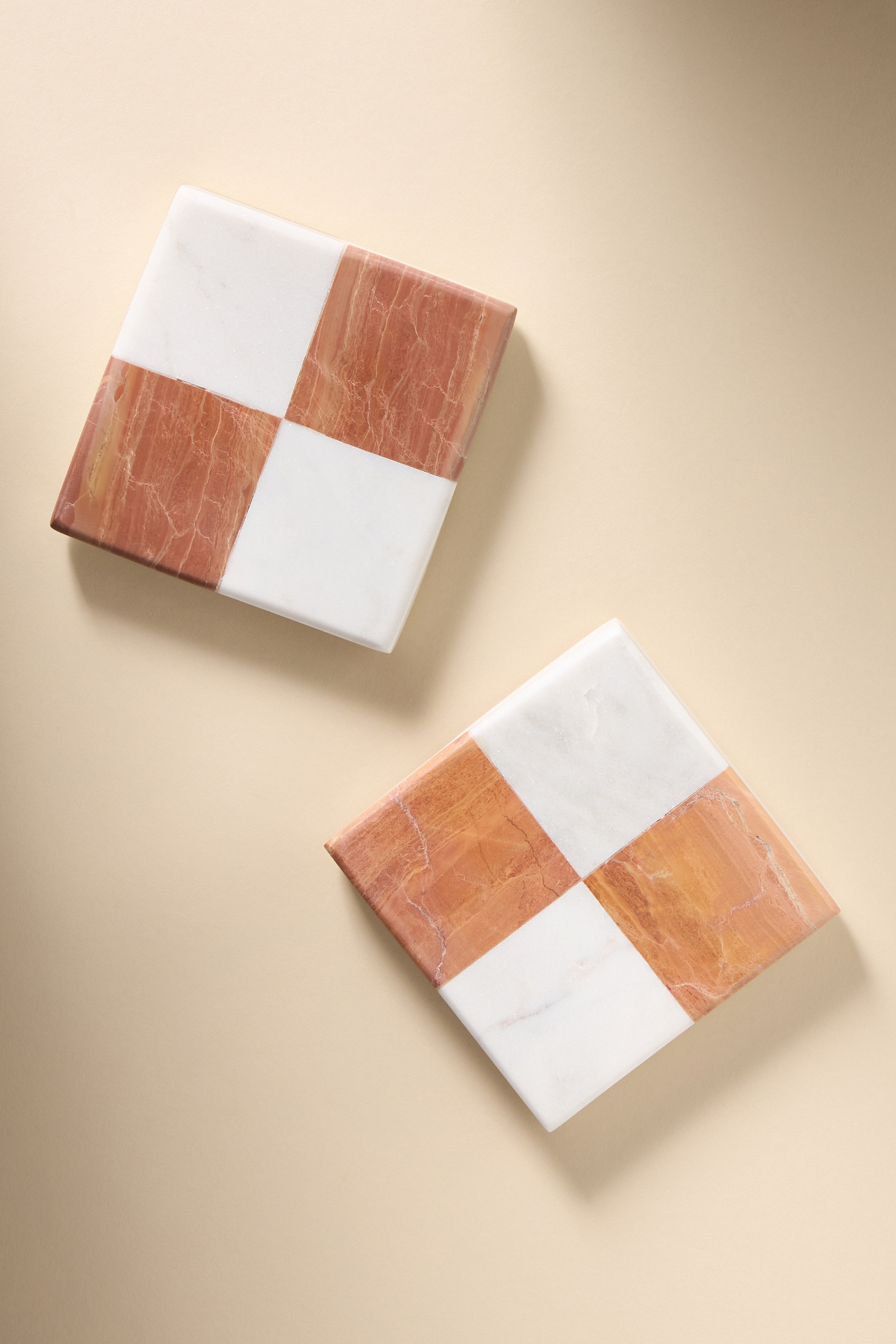 Jolene Checkered Marble Coaster