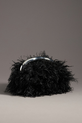 Shop Simon Miller Curly Faux-fur Top-handle Bag In Black