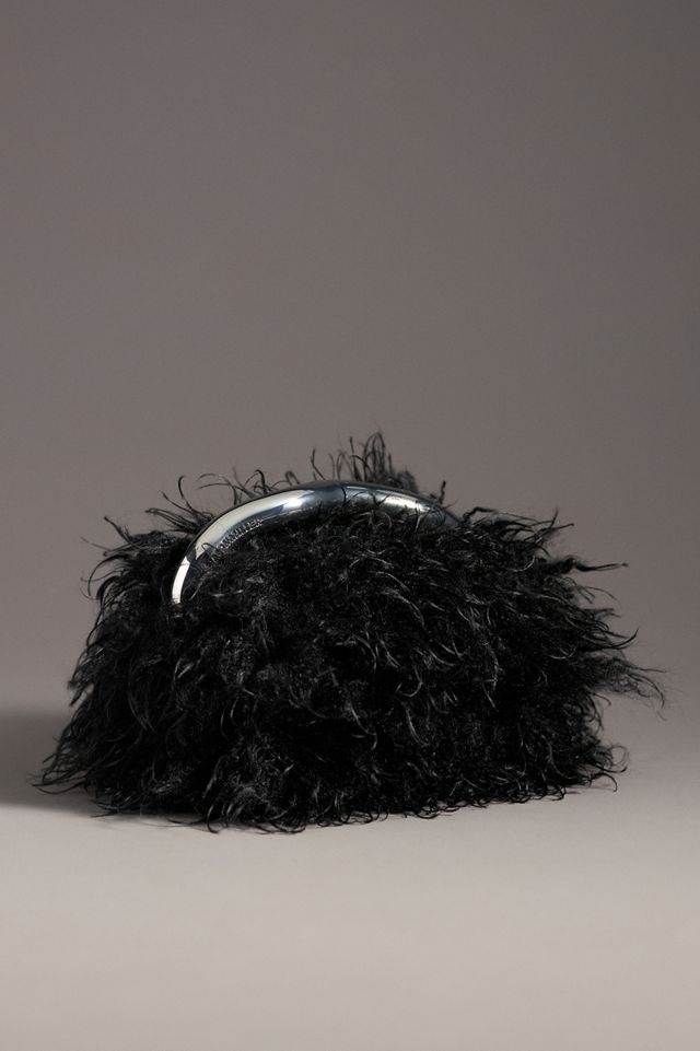 SIMONMILLER Curly Faux-Fur Top-Handle Bag #1